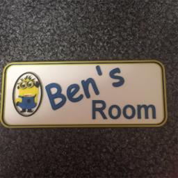 3D PRINTED PERSONALISED NAMED MINION DOOR PLAQUE