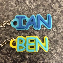 3D PRINTED PERSONALISED NAMED KEYRING - KEYCHAIN