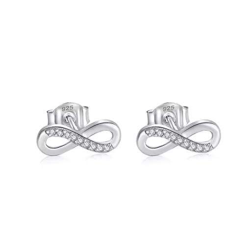 Sterling Silver 925 Gem Set Infinity Earrings