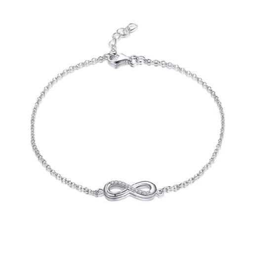 Sterling Silver 925 Gem Set Infinity Bracelet