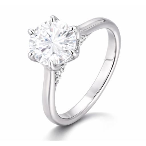 Sterling Silver 925  - 2cwt Solitaire Moissanite Engagement Ring