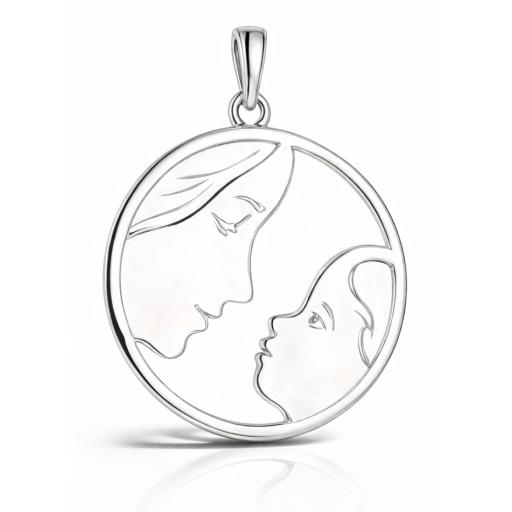 Sterling Silver 925 Mother's & Child Pendant