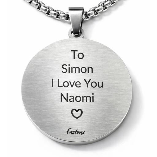 Engraved pendant with personalised message option