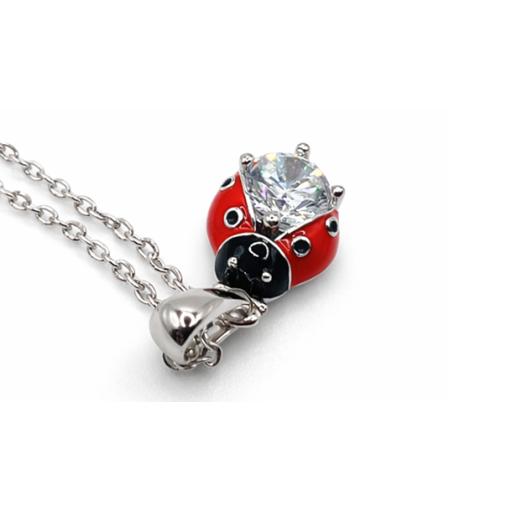 Sterling Silver 925 Ladybird Pendant & Necklace