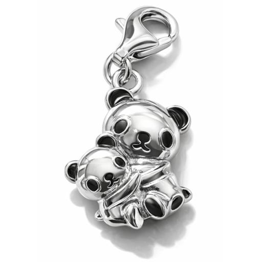 Sterling Silver 925 Cuddling Bears Charm - Lobster Clasp