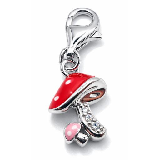 Sterling Silver 925 Toadstool Charm - Lobster Clasp