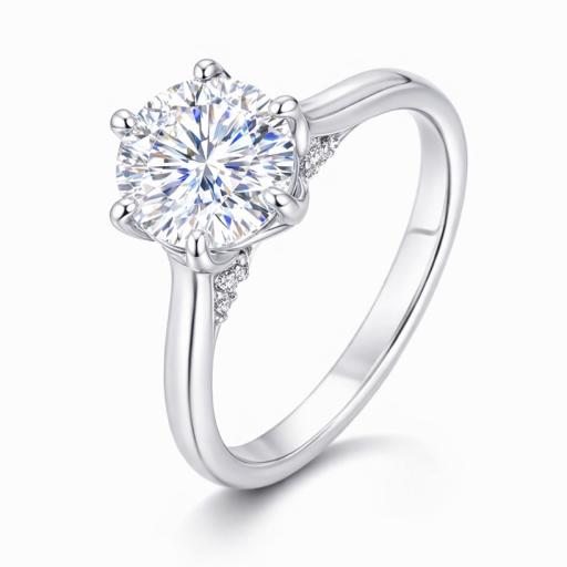 Sterling Silver 925  - 2cwt Solitaire Moissanite Engagement Ring