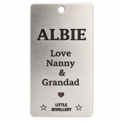 childrens dem bones skeleton personalised pendant front back