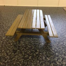 1/12 scale picnic bench STL file by Easton3D, 3D printable miniature furniture model