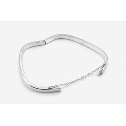 Sterling silver square open bangle with full UK assay hallmarking