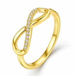 Eastons Gold overlay infinity ring with clear gem‑set detailing