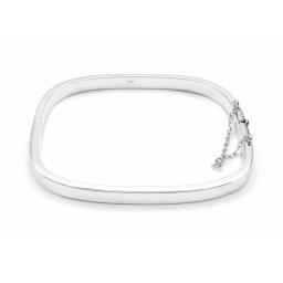 Sterling silver square bangle with full UK assay hallmarking