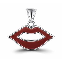 Red-enamel-lips-pendant