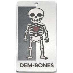 childrens dem bones skeleton personalised pendant front