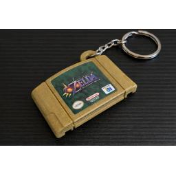 Miniature 3D printed N64 cartridge keyring featuring Zelda  