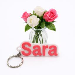 3D printed personalised name keyring in two colours by Easton3D