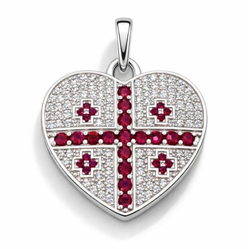 Sterling Silver 925 Georgia Gem Set Heart Pendant