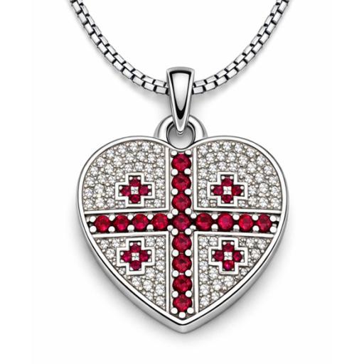 Georgia-flag-heart-gem-set-pendant-and-necklace