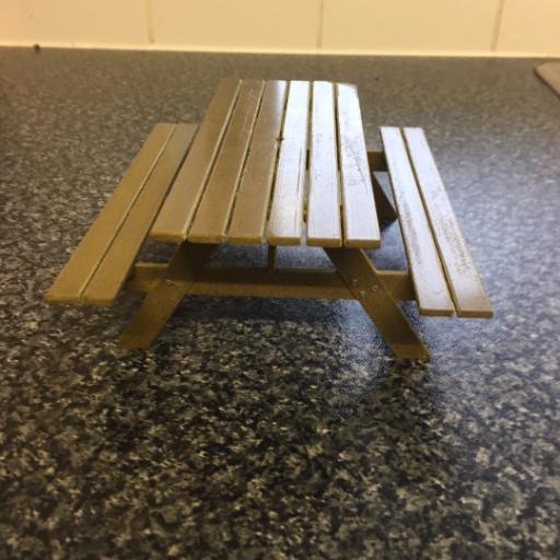 1/12 scale picnic bench STL file by Easton3D, 3D printable miniature furniture model