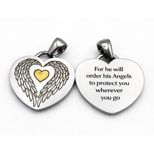 Angel Wing Protection Pendant with Personalised Option