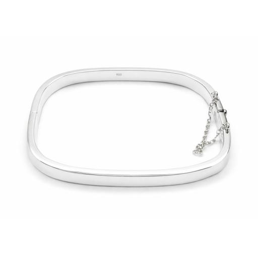 Sterling Silver 925 Square Bangle will Full Hallmarking