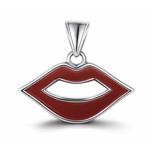 Red-enamel-lips-pendant
