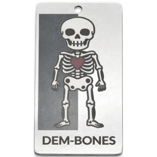 Children's Colour Laser Engraved Ying Yang Skeleton Dem-Bones Personalised Pendant