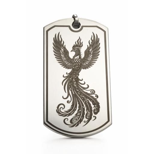 Laser Engraved Phoenix Pendant - Personalised Options