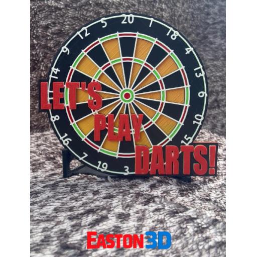 “Let’s Play Darts” Plaque & Stand